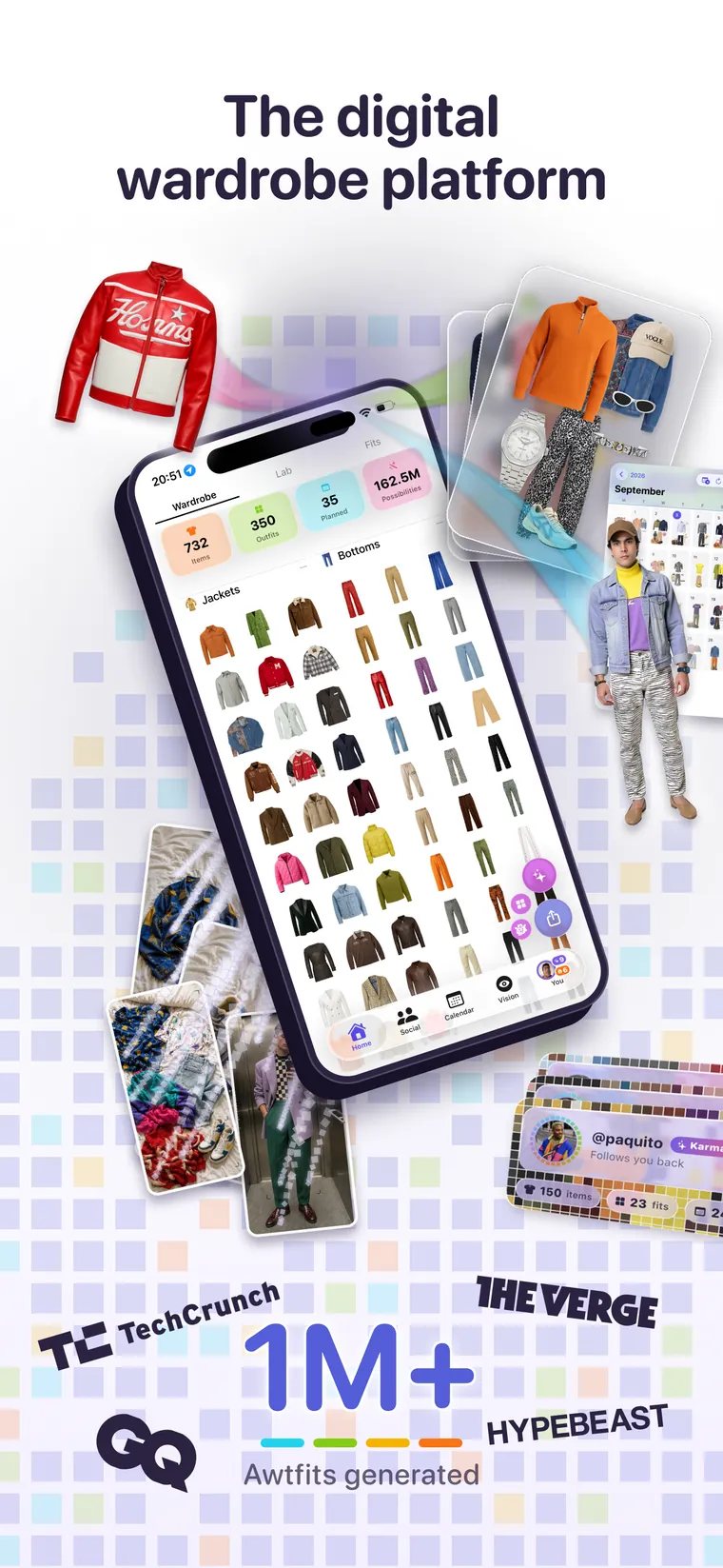 A digital wardrobe of 732 garments in Awtfit
